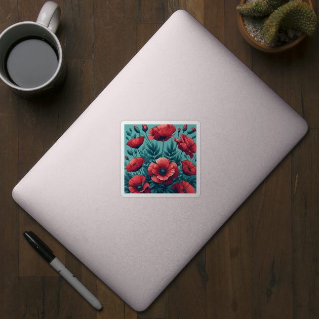 Red Poppy Flower by Jenni Arts